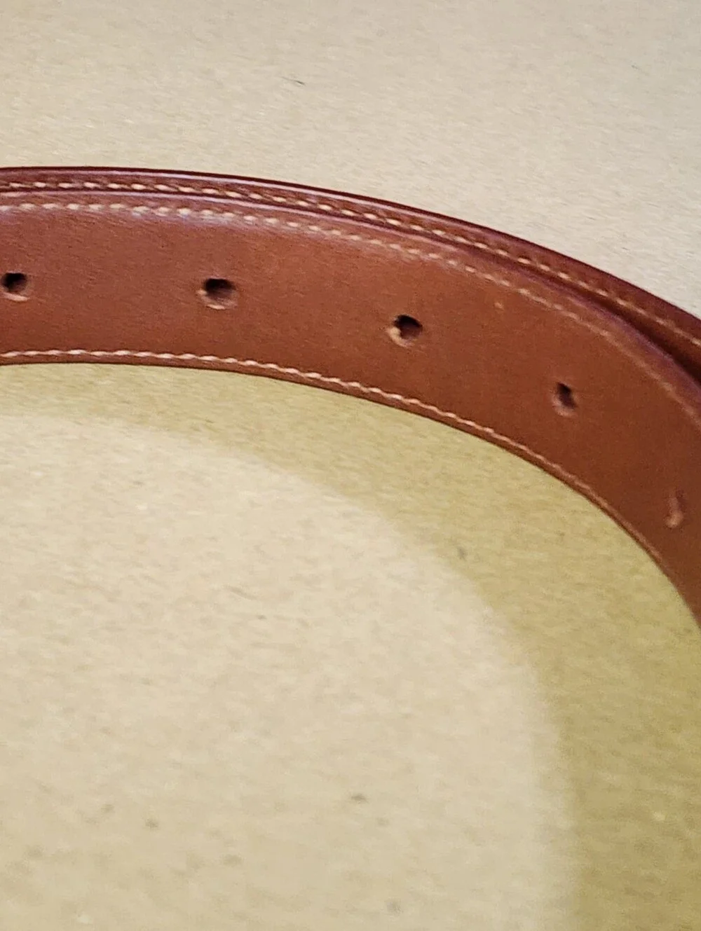 Vintage Coach Belt Red 8400 Tanned Cowhide Solid Brass Buckle Sz. Med. 1